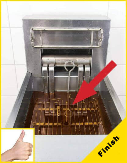A clean deep fryer,due to the VITO oil filter system